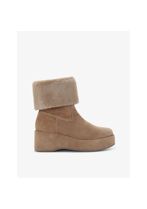 Womens Carvela Apres Wedge-Heel Suede Ankle Boots