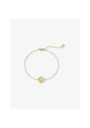Womens Monica Vinader Mini Initial J Stamp 14ct Yellow-Gold Bracelet