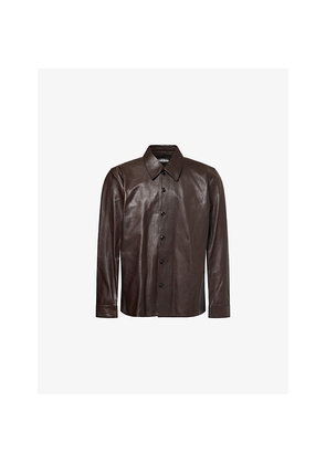 Mens Our Legacy Welding Relaxed-Fit Leather Shirt