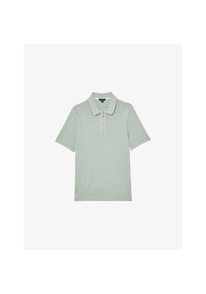 Mens Reiss Brink Half-Zip Knitted Polo Shirt