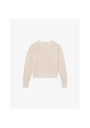 Womens Reiss Bonnie Open-Stitch Cotton Jumper