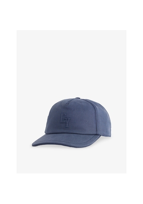 Mens Eleventy Logo-Embroidered Lyocell and Linen Baseball Cap