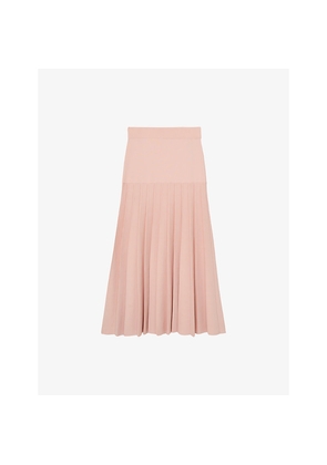 Womens Reiss Alice Pleated Stretch-Knit Midi Skirt