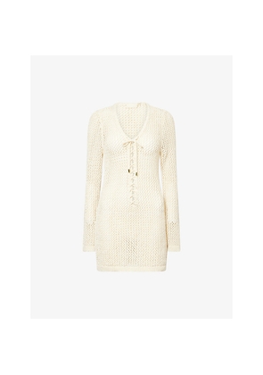 Womens Monday Corossol Crochet-Knit Mini Dress