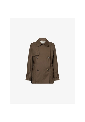 Womens Max Mara Double-Breasted Water Repellent Cotton-Blend Trench Coat