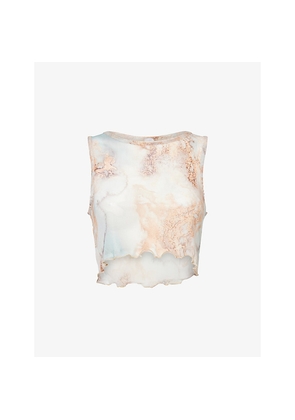 Womens Gracejacob Cloud Printed Mesh Top
