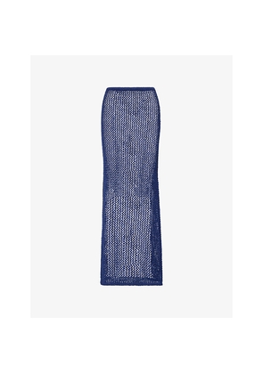 Womens Monday Fontelina Crochet Cotton-Blend Knit Maxi Skirt
