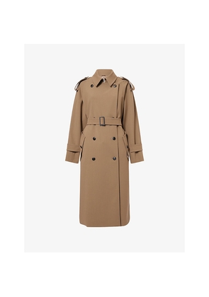Womens Max Mara Double-Breasted Wool Trench Coat