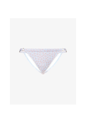 Womens Gracejacob Bow-Print Side-Tie Bikini Bottoms