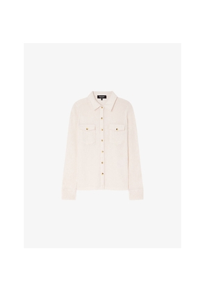 Womens Whistles Textured Button-Down Cotton-Jersey Shirt