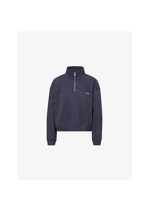 Womens Adanola Ribbed Panel Funnel Neck Cotton-Jersey Sweatshirt