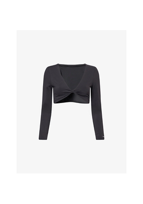 Womens We Are Tala Dayflex Twist-Front Long-Sleeve Stretch-Woven Top