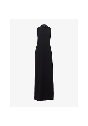Womens Max Mara Open-Back Woven Maxi Dress