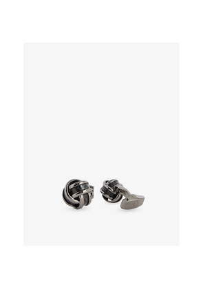 Mens Tateossian Carbon Knot Gunmetal Plated Metal Cufflinks