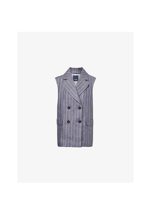 Womens Max Mara Pinstripe Linen Waistcoat
