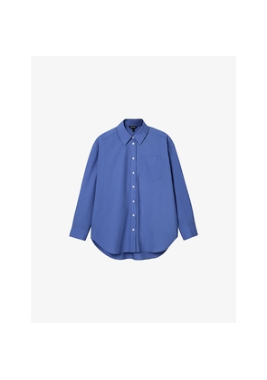 Womens Whistles Collared Relaxed-Fit Cotton Shirt