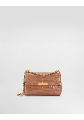 Dolce & Gabbana Marlene City Mini Shoulder Bag In Polished Alligator - Woman Shoulder And Crossbody Bags Turtle Dove Onesize