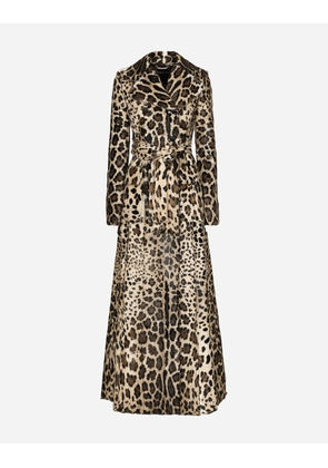Dolce & Gabbana Double-breasted Leopard-print Goatskin Coat With Belt - Woman Coats And Jackets Multi-colored 38