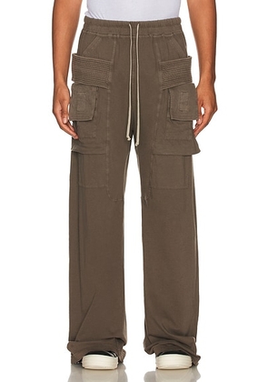 DRKSHDW by Rick Owens Creatch Cargo Drawstring Pants in Dust - Grey. Size L (also in M, S, XL/1X).