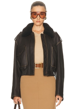 Acne Studios Lucilla Jacket in Dark Brown - Chocolate. Size 34 (also in 38, 40, 42).