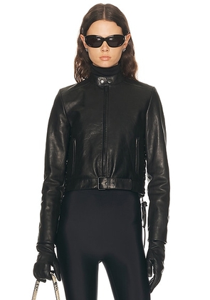 Balenciaga Lace Up Biker Jacket in Black - Black. Size S (also in ).