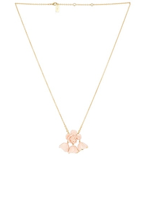Chloe Flower Necklace in Apricot Pink - Peach. Size all.
