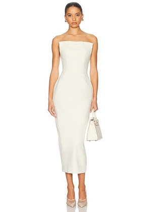 Helsa The S Curve Dress With Bow in Cream - Cream. Size XS (also in ).