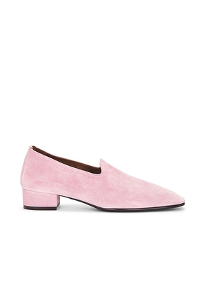 HERBERT LEVINE Soft Touch Suede Loafer in Peony - Pink. Size 36.5 (also in 37, 37.5, 38, 38.5, 39, 39.5).