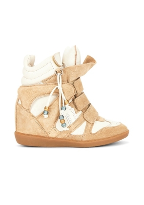 Isabel Marant Bekett Sneaker in Beige & Chalk - Beige. Size 37 (also in 36, 38, 39, 40, 41).