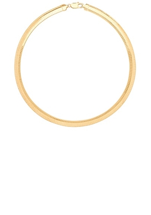 MEGA Omega 8 Necklace in 14k Yellow Gold Plated - Metallic Gold. Size all.