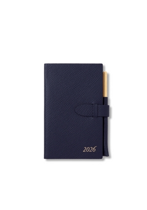 Smythson 2026 Panama Weekly Diary With Pencil In Navy