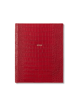 Smythson 2026 Kings Weekly Vertical Diary In Mara In Red