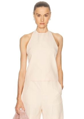 Loulou de Saison Sami Backless Halter Top in Cream Rose - Blush. Size 38 (also in 40, 42).