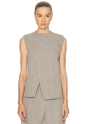 Loulou de Saison Della Asymmetric Top in Grey Melange - Grey. Size 34 (also in 38, 40, 42).