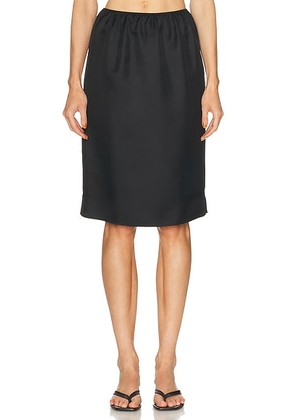 Loulou de Saison Vasali Straight Knee Length Elastic Waist Skirt in Black - Black. Size L (also in M).
