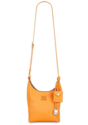 Miu Miu Vitello Phenix Crossbody Bag in Gerbera & Oliva - Orange. Size all.