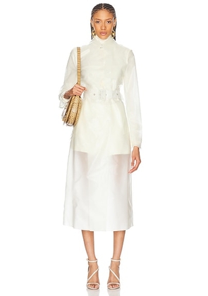 TOM FORD Technical Material Trench Coat in Transparent - White. Size 36 (also in ).