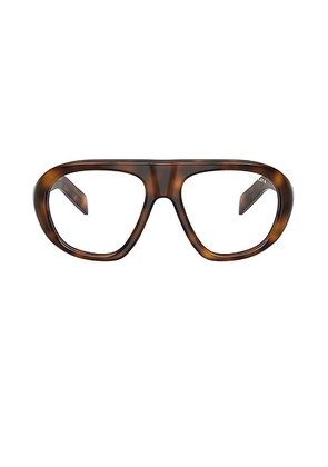 Prada Irregular Optical Glasses in Brown - Brown. Size all.