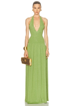Retrofete Marcelle Dress in Metallic Kiwi - Green. Size L (also in S, XL, XS).