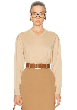 Polo Ralph Lauren V-Neck Sweater in Canoe Tan - Tan. Size L (also in M, S, XL, XS).