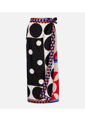 Dries Van Noten Printed silk wrap skirt