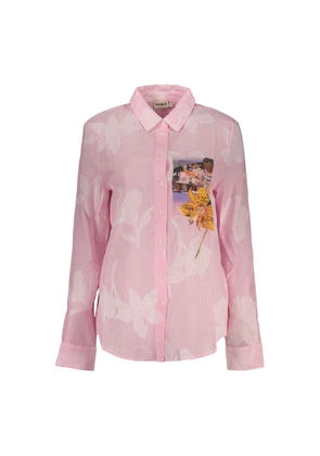 Desigual Pink Cotton Women Shirt - XS