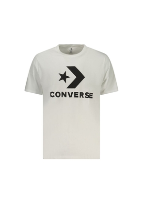 Converse White Cotton Men T-Shirt - XS