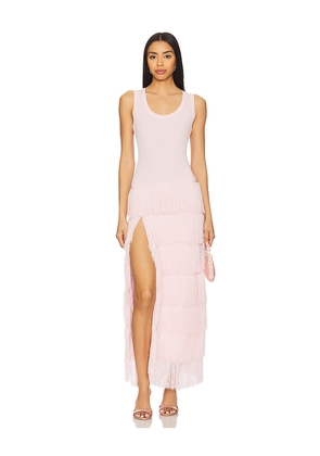 AKNVAS Donzetta Knit Fringe Dress in Blush. Size M. Also in S.
