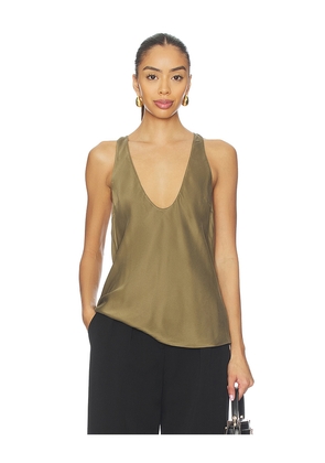 EAVES Vivian Silk Top in Green. Size L. Also in M, S, XL, XS.