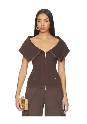 Cult Gaia Saphie Top in Chocolate. Size 0. Also in 00, 12, 2, 4.