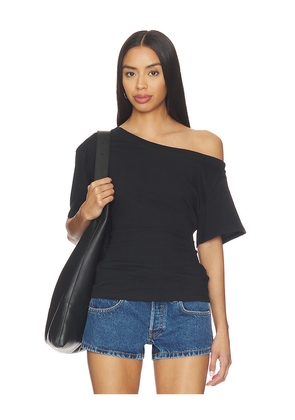 EB Denim Elena Off The Shoulder Tee in Black. Size L. Also in M, S, XS.