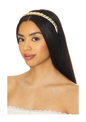 Lele Sadoughi Strand Shell Headband in Metallic Gold.