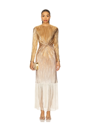 Mayle Vasquez Santa Maria Dress in Metallic Gold. Size L. Also in M, S.