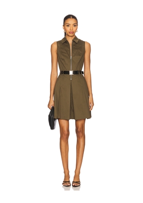 L'AGENCE Sima Shirt Dress in Olive. Size 4. Also in 0.